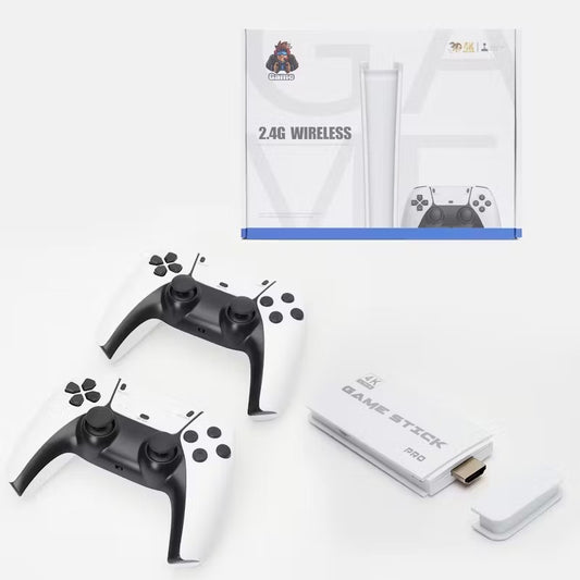 M15 Game Stick 4K, HDMI Plug and Play Video Game Toy with 30000+ Games(128G), with 2.4G Wireless Controllers, Retro Arcade Handheld Emulators for T