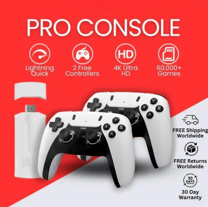 M15 Game Stick 4K, HDMI Plug and Play Video Game Toy with 30000+ Games(128G), with 2.4G Wireless Controllers, Retro Arcade Handheld Emulators for T